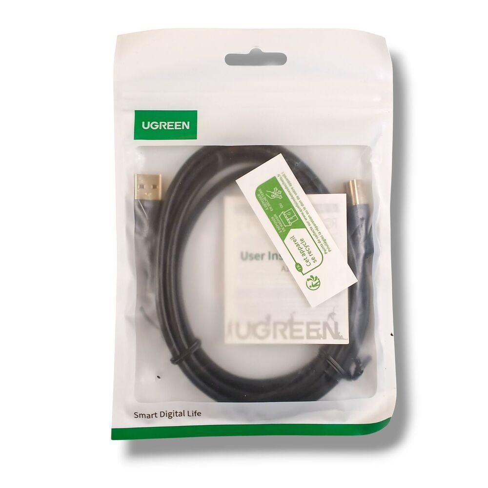 Ugreen Black 5 ft USB A to B Printer Cable High Speed Gold Plated USB 2.0